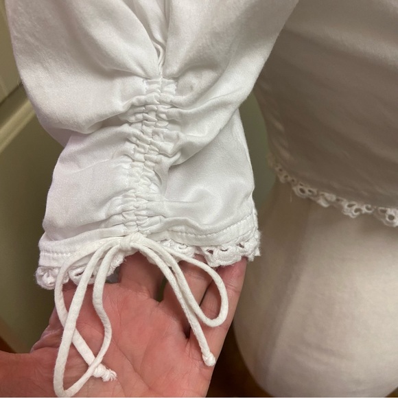 For Love & Lemons Kylie Crop Top Size S White Eyelet Zip Back Spring Vacation - Picture 14 of 16